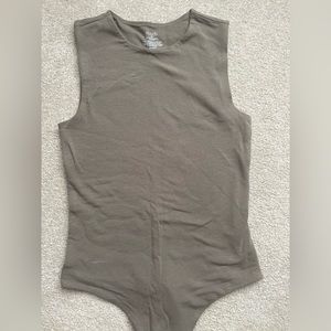 Brand New Nuuds Classic Crew Tank Bodysuit in Mocha
